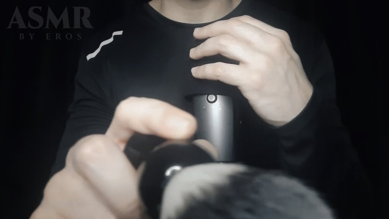 ASMR Face Brushing With Rain For Deep Sleep + Inaudible Whispering