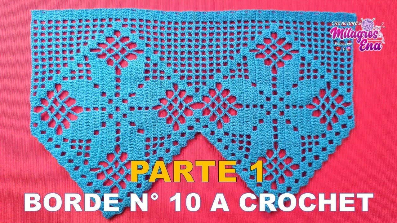 PARTE 1 Borde N° 10 tejido a crochet paso a paso CON ESTRELLAS