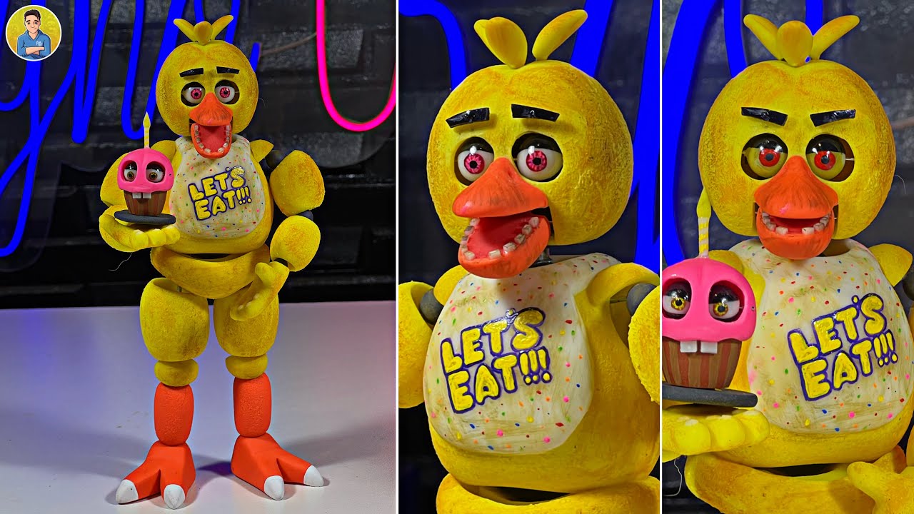 CHICA THE CHICKEN FROM FNAF MOVIE 😱(MOVING EYES)  PORCELAIN SCULPTURE
