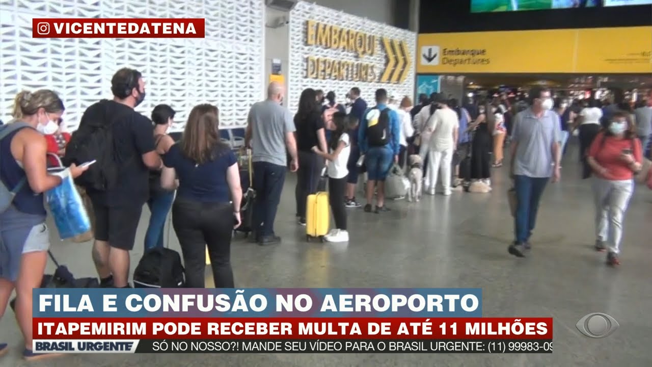 Filas e confusão no aeroporto de Guarulhos