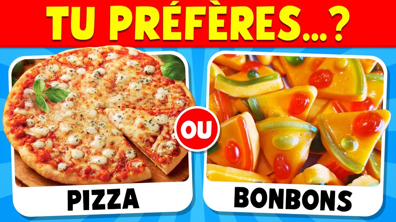 Tu préfères la VRAIE NOURRITURE ou les BONBONS...? 🍕🍬😋