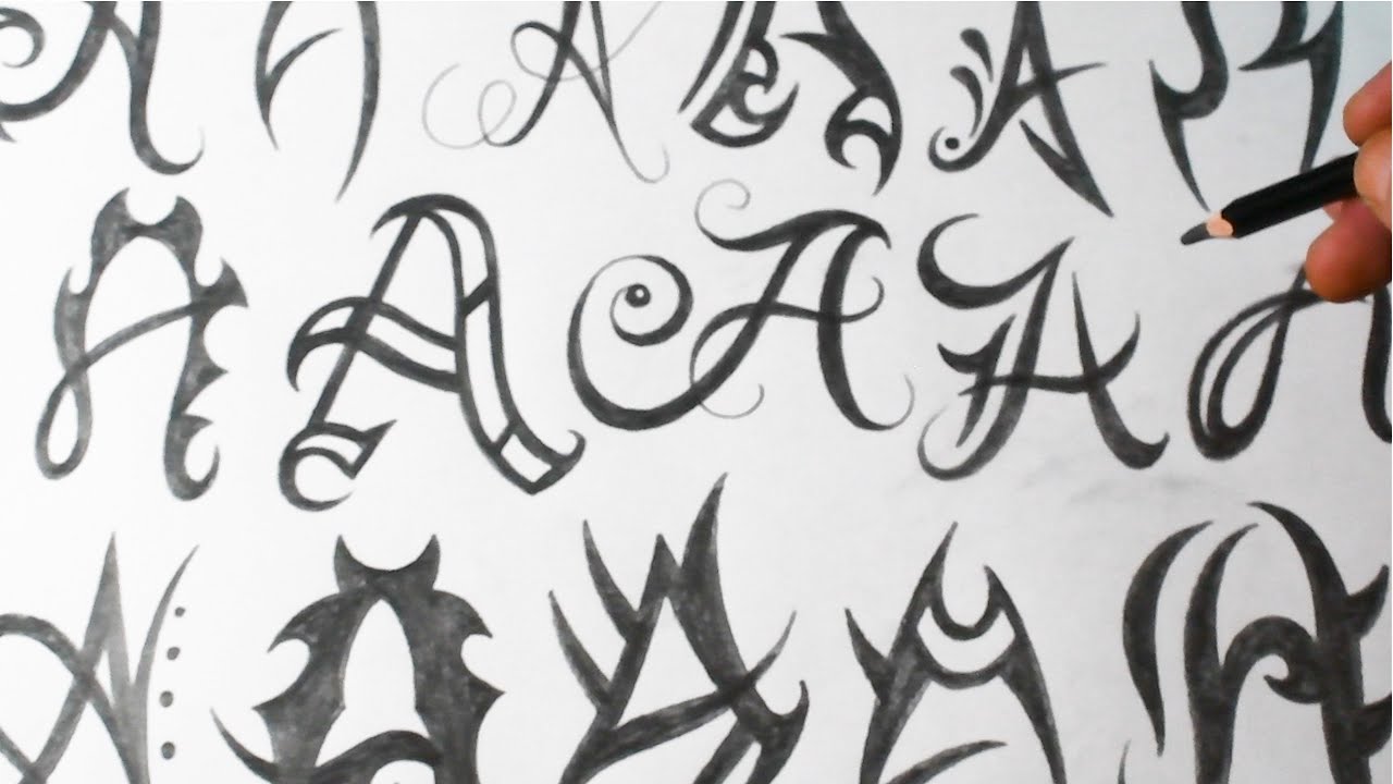 New Simple Letter A Tattoo Designs / Different Styles with Pencil