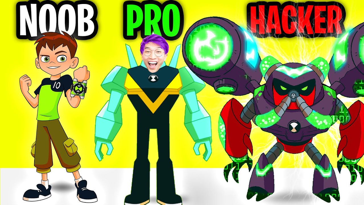 Can We Go NOOB vs PRO vs HACKER In BEN 10: UP TO SPEED!? (APP GAME!)