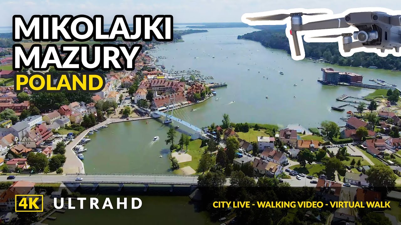 Mazury ❤️ Mikołajki Drone Воздушные кадры, живущие в Польше 4K