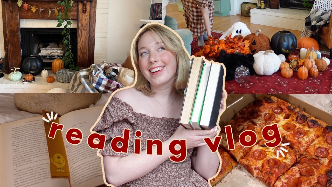 cozy reading vlog: decorating for fall, spooky reads, homebody vibez