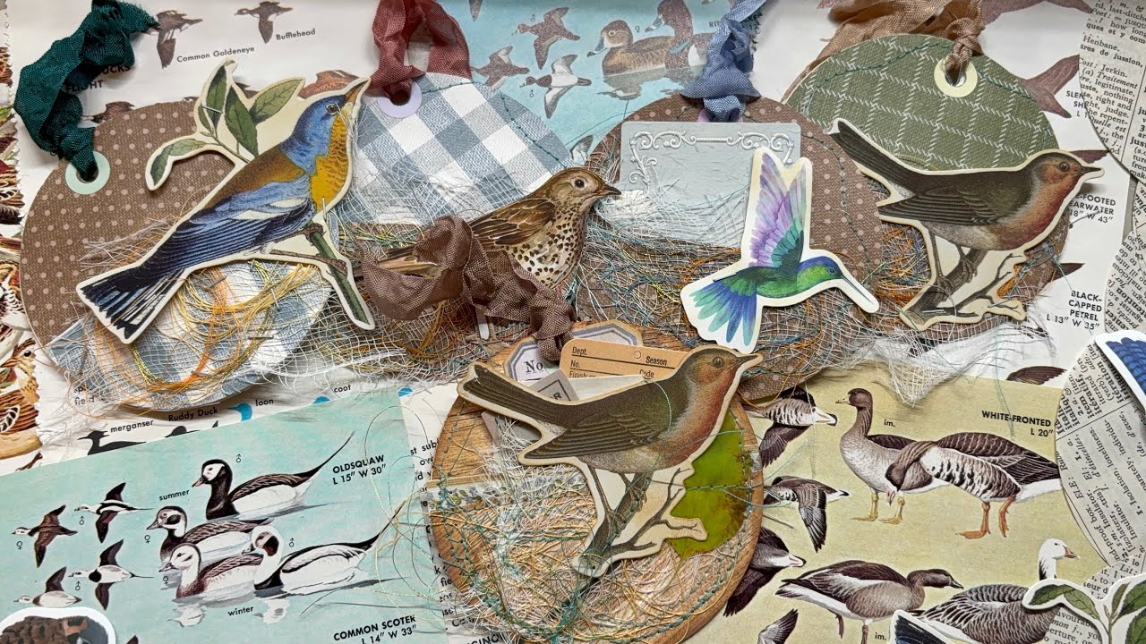Birds nest tags perfect for a junk journal | interactive ephemera 