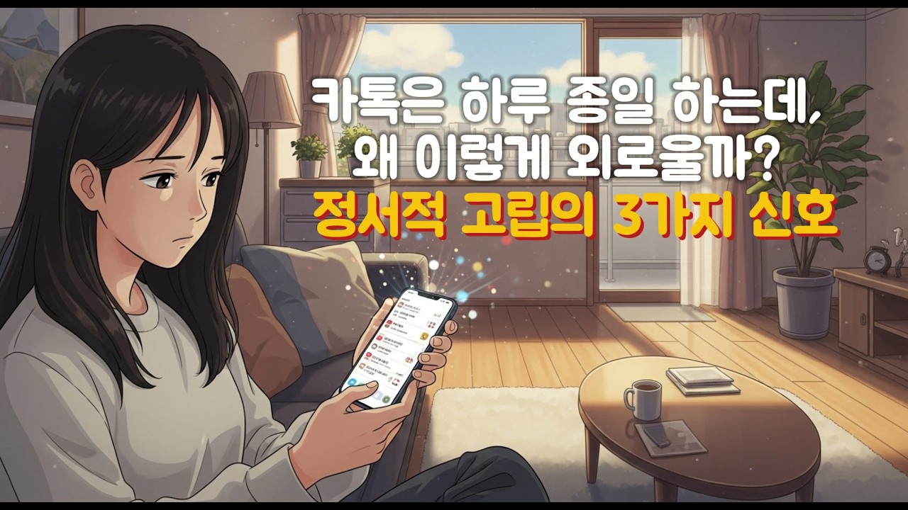 카톡은 매일하는데 외로운 이유 #정서적고립 #가짜친밀감 #외로움심리 #디지털외로움 #관계심리학 #카톡대화 #공감부족 #현대인외로움 #심리유튜브 #관계회복 #심리 #심리학 