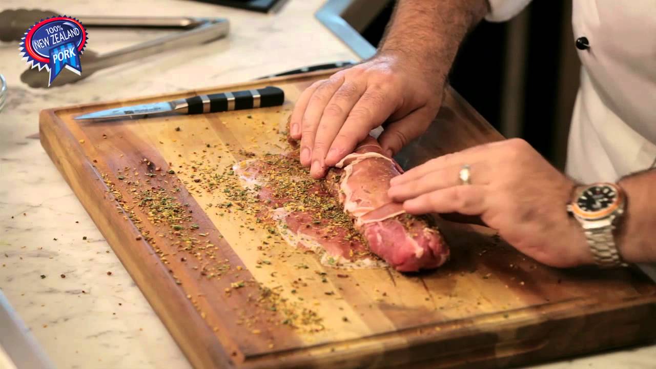 Simon Gault's 100% NZ pork fillet wrapped in prosciutto