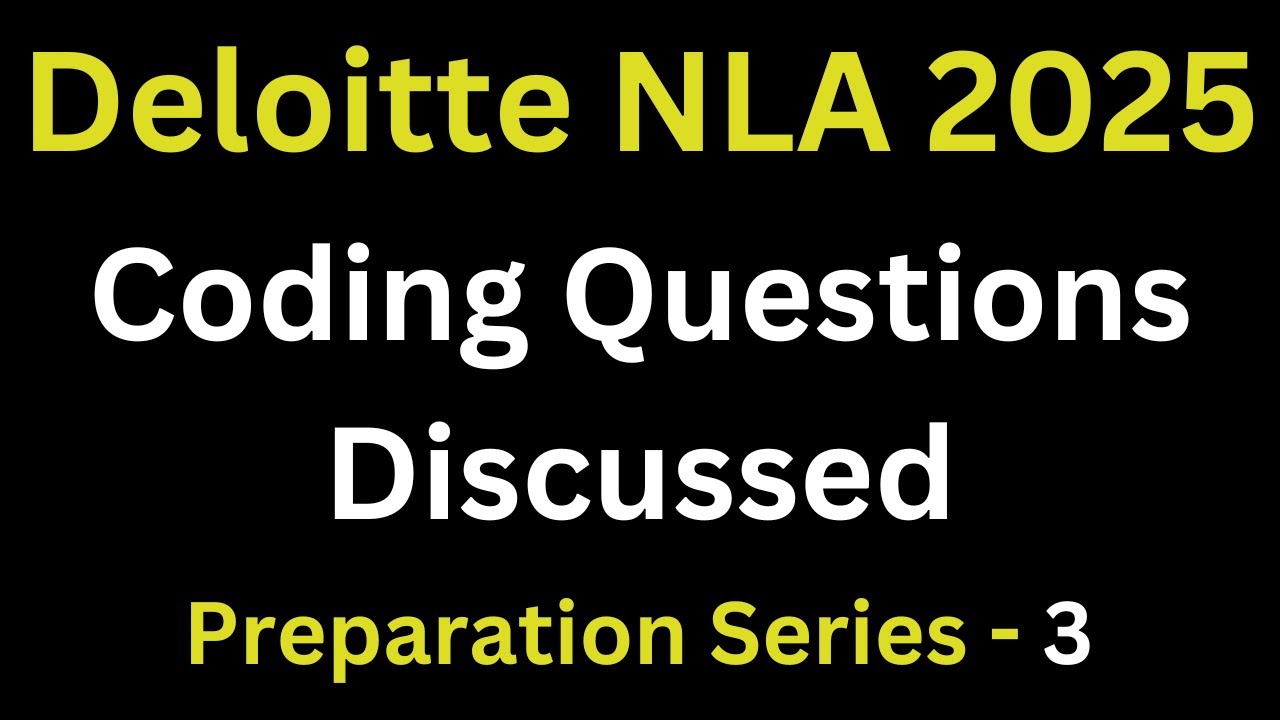 Deloitte NLA Latest Coding Questions 2025 | Deloitte Coding Questions And Answers 2025 #deloitte