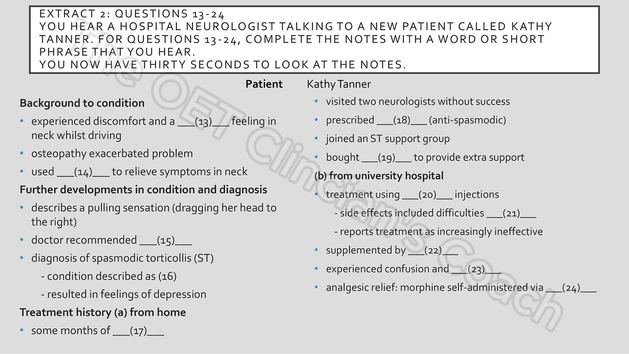 OET listening test 2 #oet #oettraining #oetlistening #oetshadowing #medicalenglish