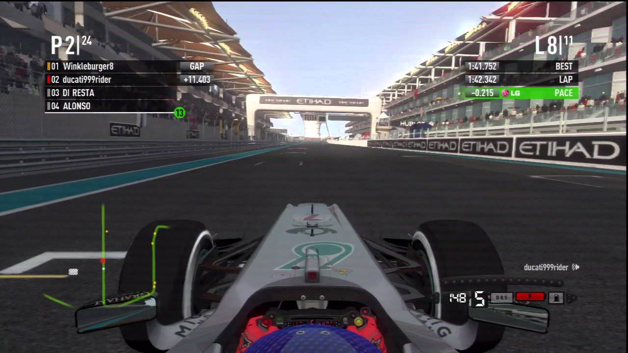 PS3 Online multiplayer gameplay F1 2011 Yas Marina