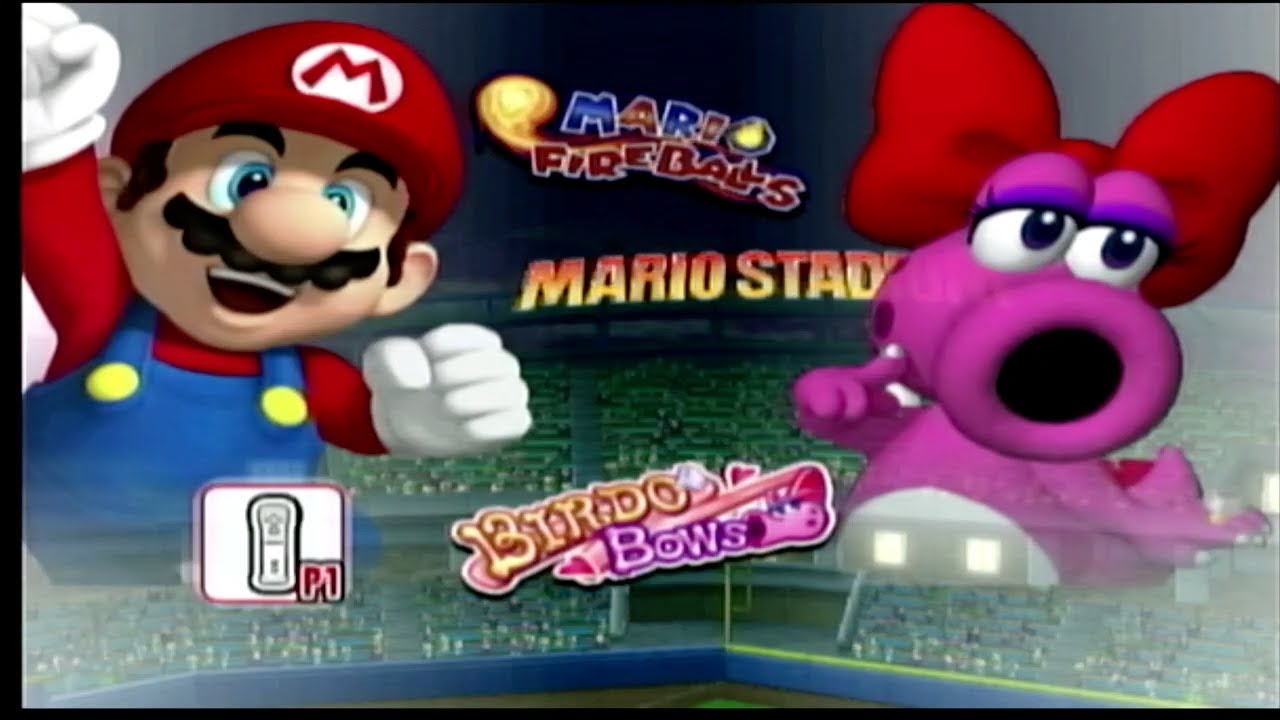 Mario Super Sluggers: Mario Fireballs vs Birdo Bows Gameplay HD