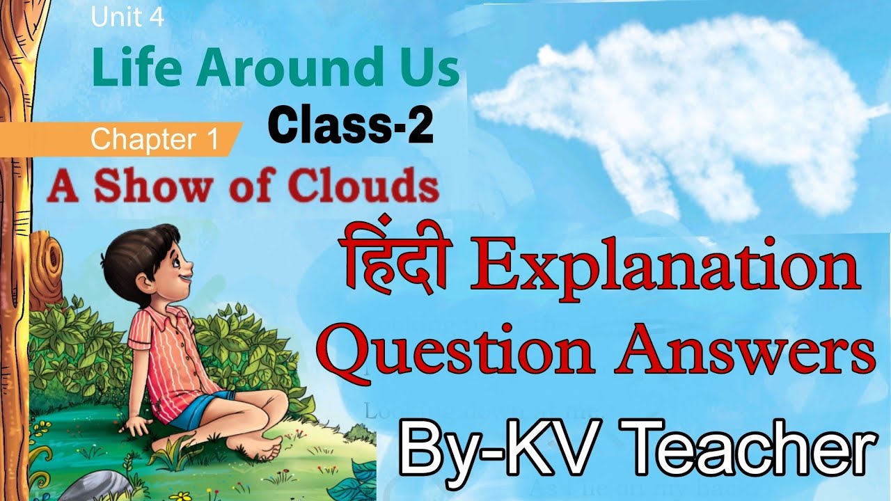 A Show of Clouds / Class-2 English NCERT Mridang Unit-4 Chapter-1 हिंदी Explanation/Question Answers