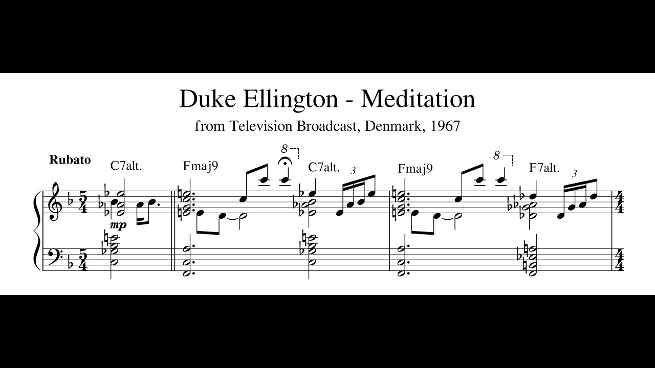 Duke Ellington - Meditation - Piano Transcription (Sheet Music in Description)