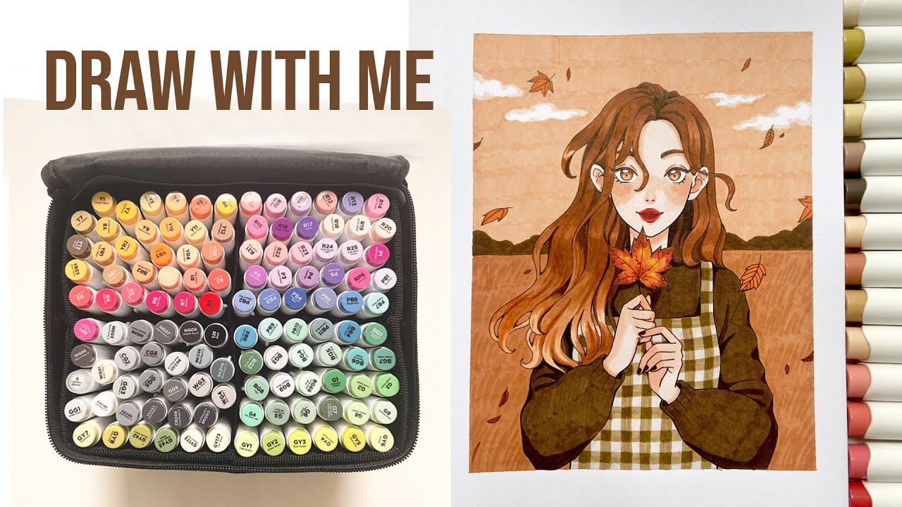 🍁 Draw with me / Marker Art 
