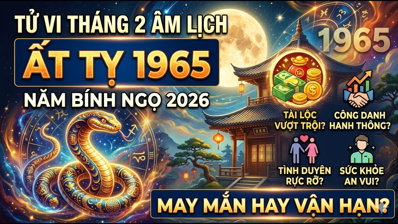 Tử Vi Tuổi Ất Tỵ 1965: Trong Tháng 2 Âm Lịch Năm 2026 Công danh – Tài lộc – Sức khỏe – Gia đạo?