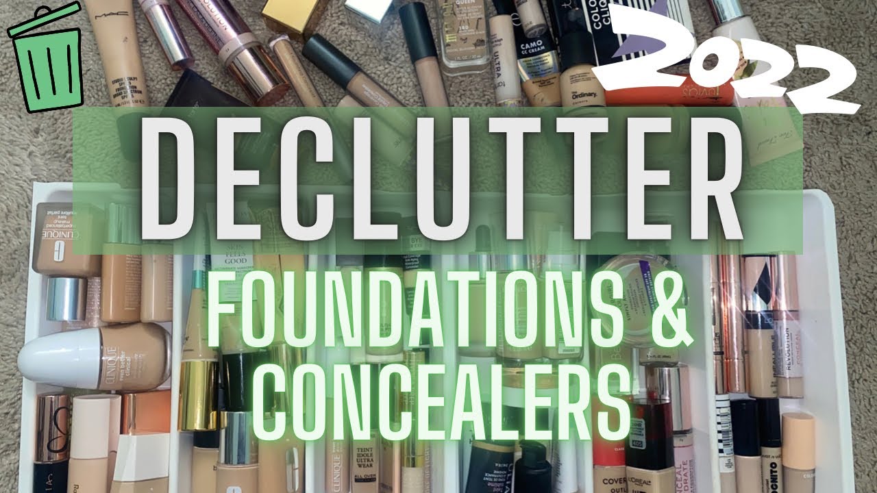 ALL FOUNDATION & CONCEALERS DECLUTTER / High End & Affordable Makeup Collection 2022
