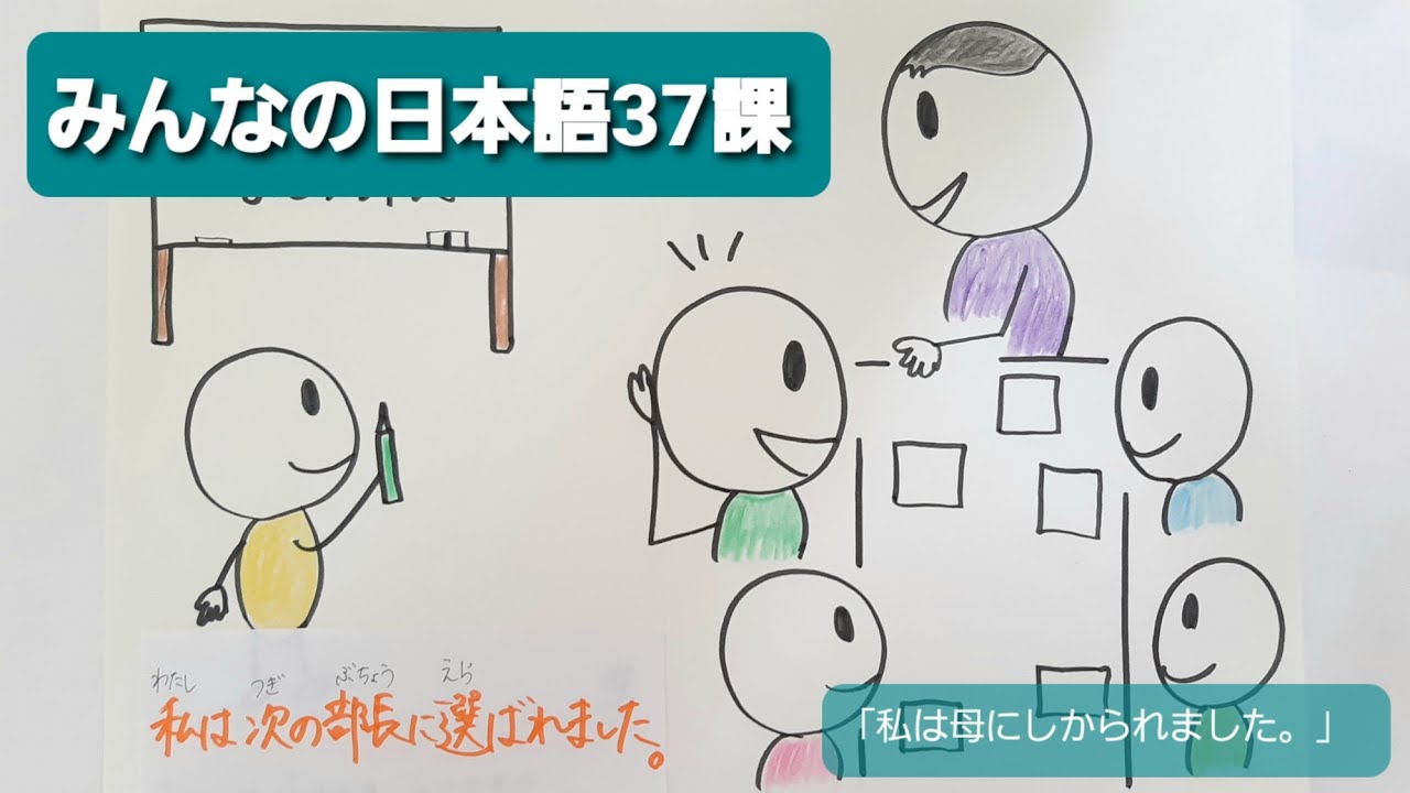 【みんなの日本語】第37課　練習A-1.2「私は母にしかられました。」(受身)