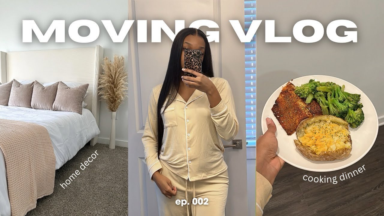 MOVING VLOG ep. 2: Turning My Apartment Into A Home | decorating, amazon decor haul, cooking, etc.