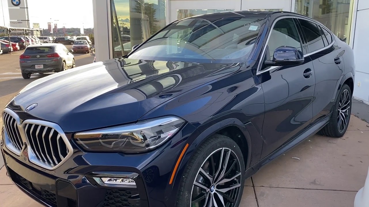 2021 BMW X6 40i Tanzanite Blue With Cognac Interior . Mild Hybrid (purple Cable Under The Hood)