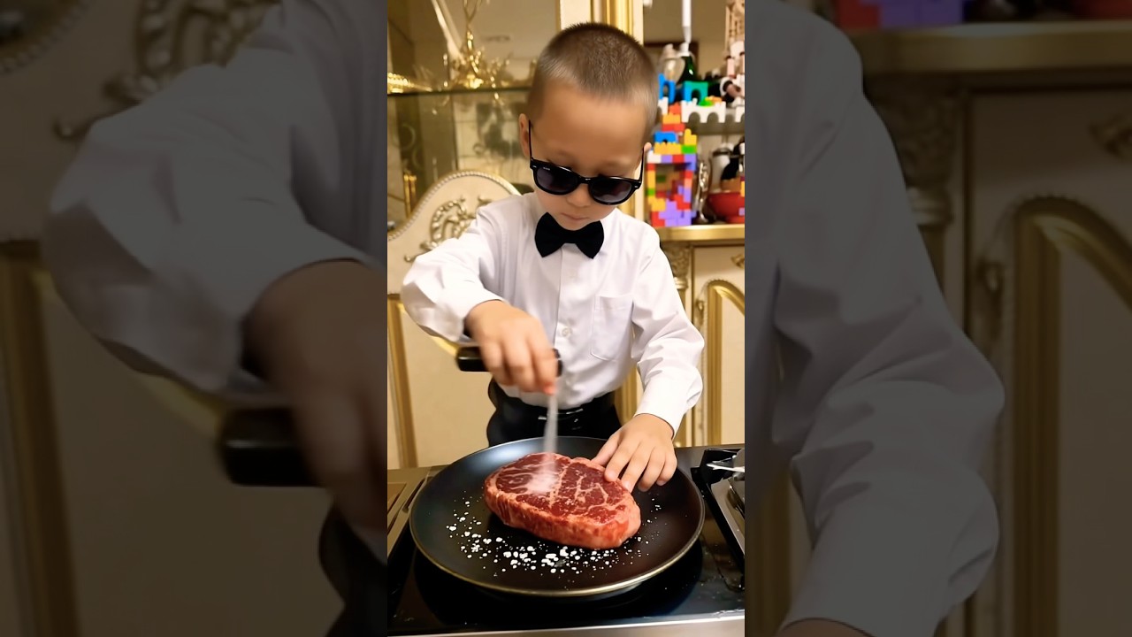 👶👨&zwj;🍳 &ldquo;The Coolest Kid Chef Ever!&rdquo; 🥩🔥 #KidChef #CoolKid #LittleChef #FunnyShorts #МаленькийПовар
