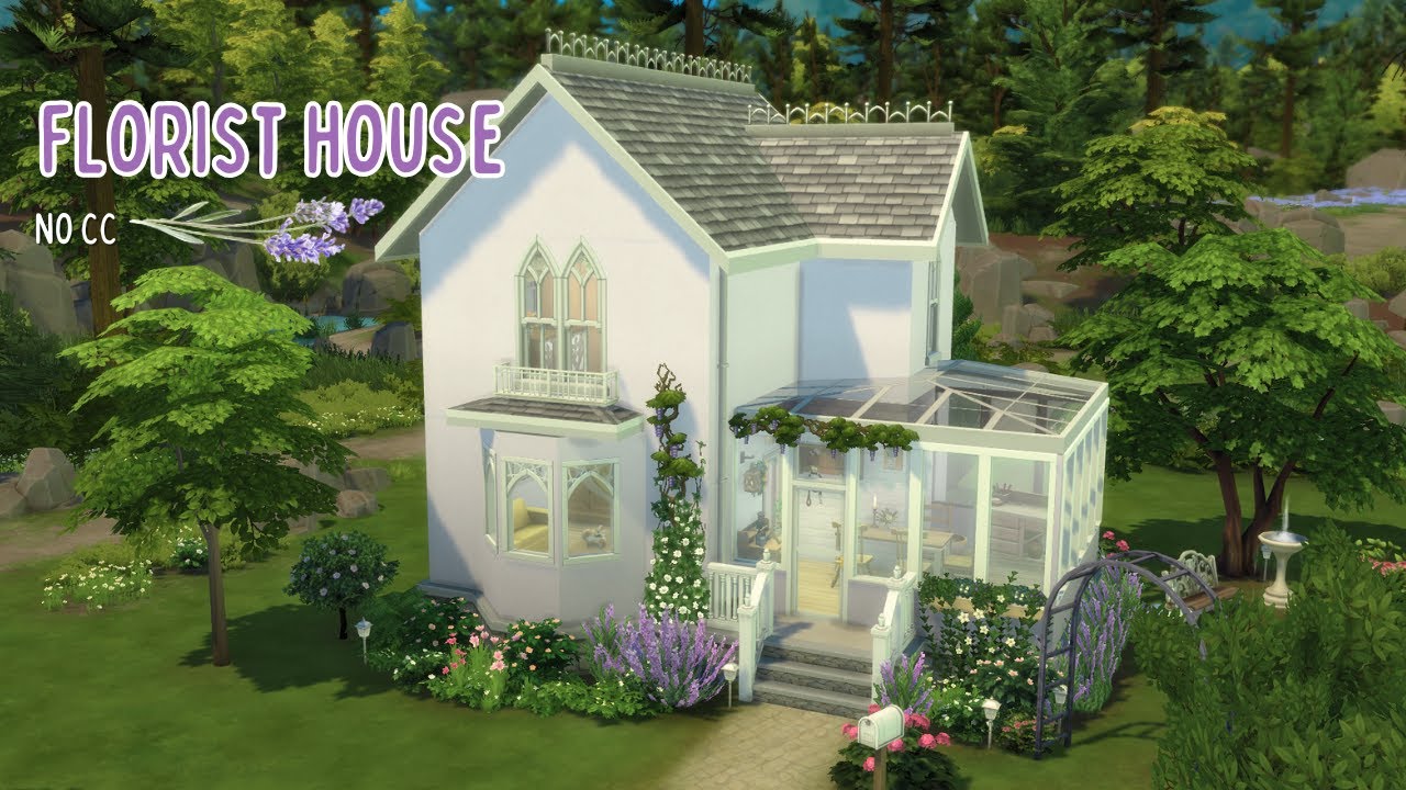 BLOOM BAY // florist house speedbuild Sims 4, spring vibes, greenhouse | no CC, chill ambience