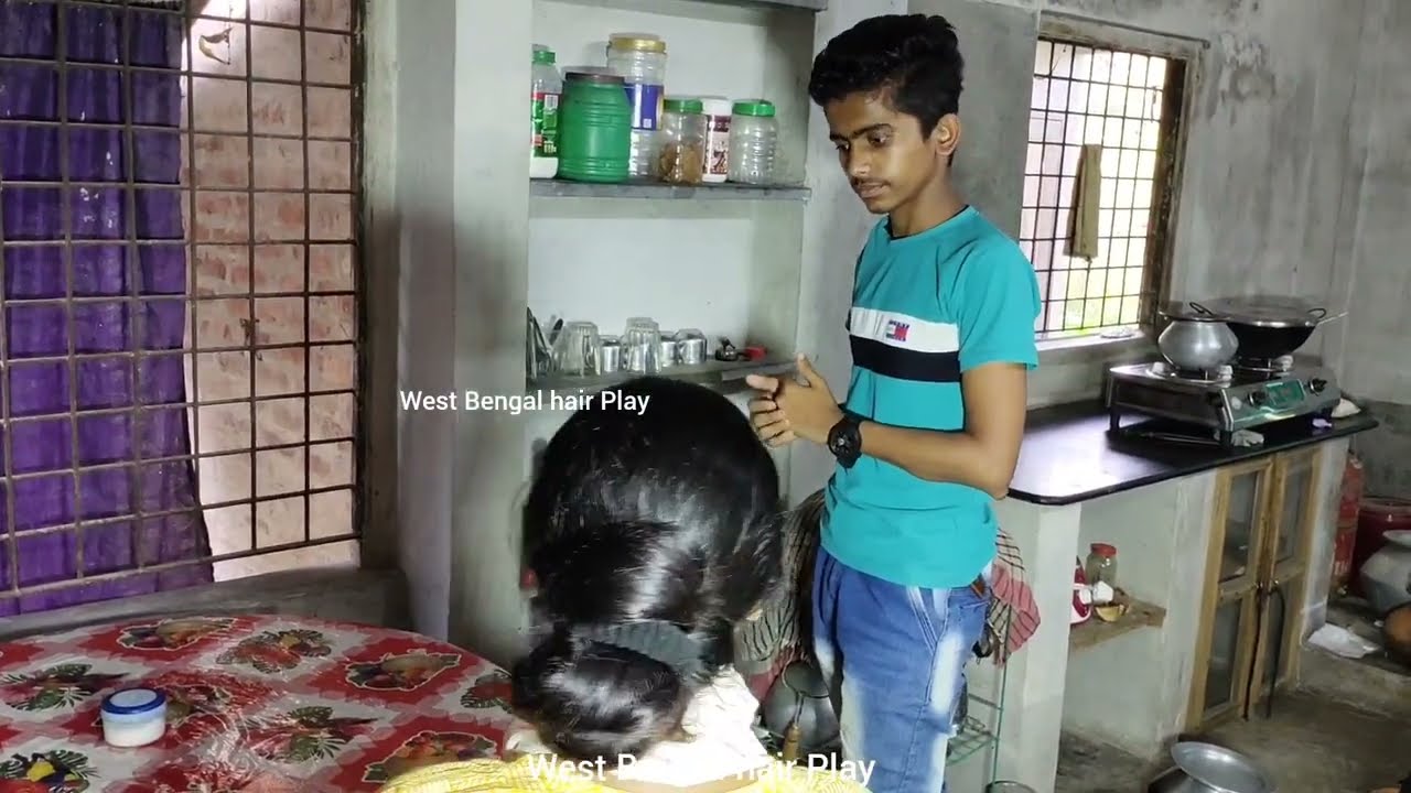 longhair Play by male brother || West Bengal hair Play