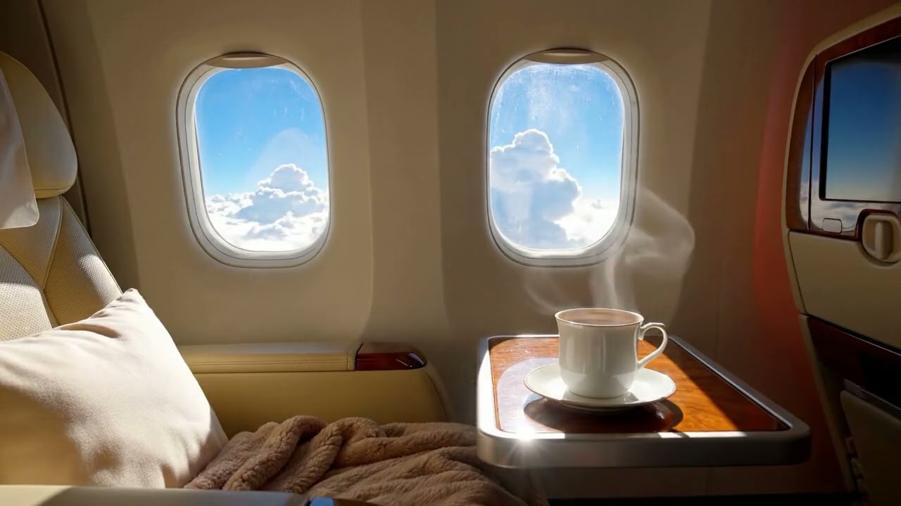 Relaxing First Class Ambience - 8 Hour Flight for Sleep, Reading & Focus