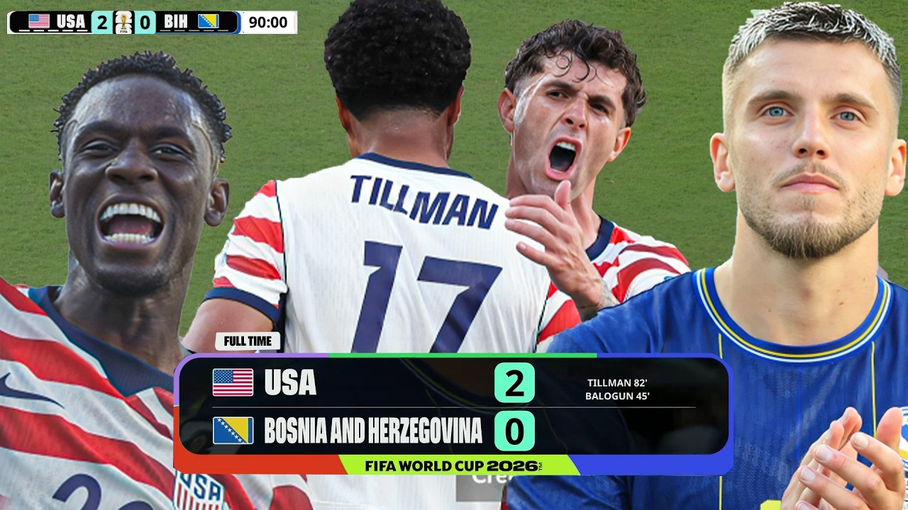 USA vs Bosnia and Herzegovina 2-0 Highlights | FIFA World Cup 2026 | USMNT vs Bosnia Highlights