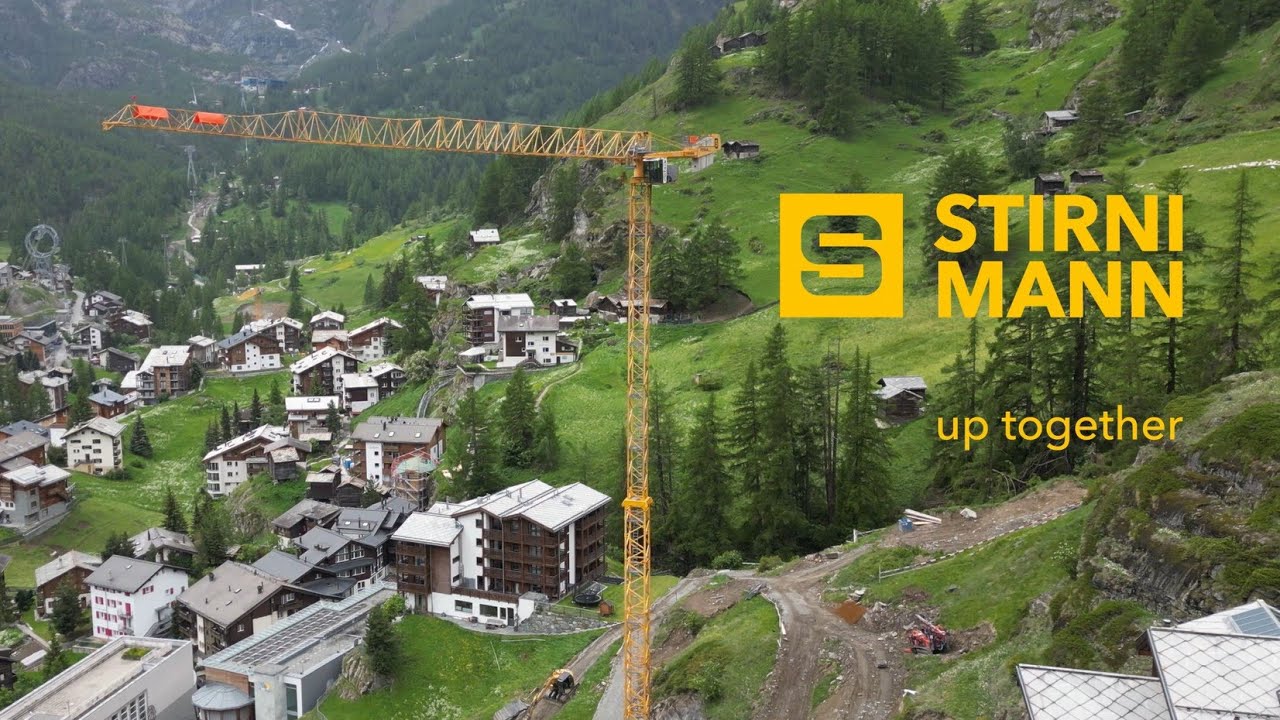 Helikopter-Kranmontage POTAIN MDT 189 in Zermatt