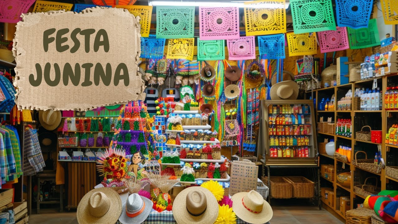 🎉 Itens de DECORAÇÃO e ACESSÓRIOS nesse TOUR COMPLETO com preços para sua Festa Junina!