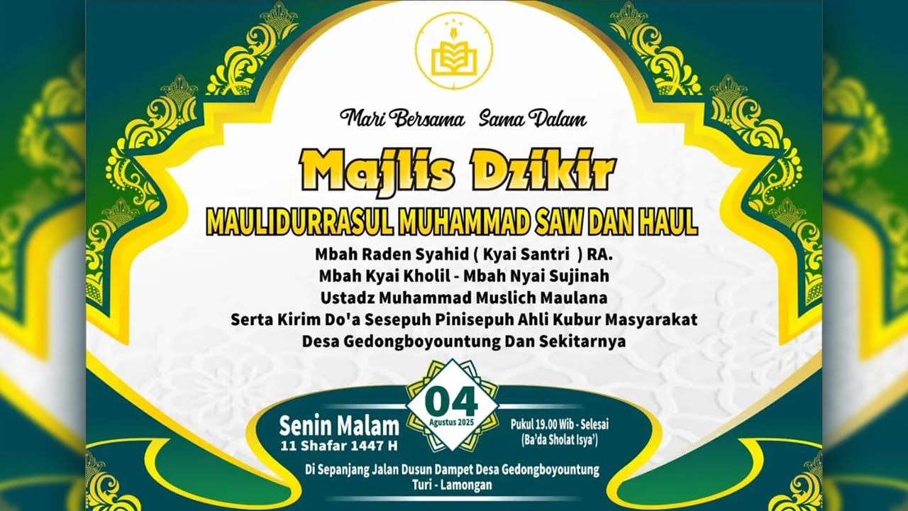 Live Streaming Majlis Dzikir Maulidurrasul SAW & Haul Dusun Dampet 2025