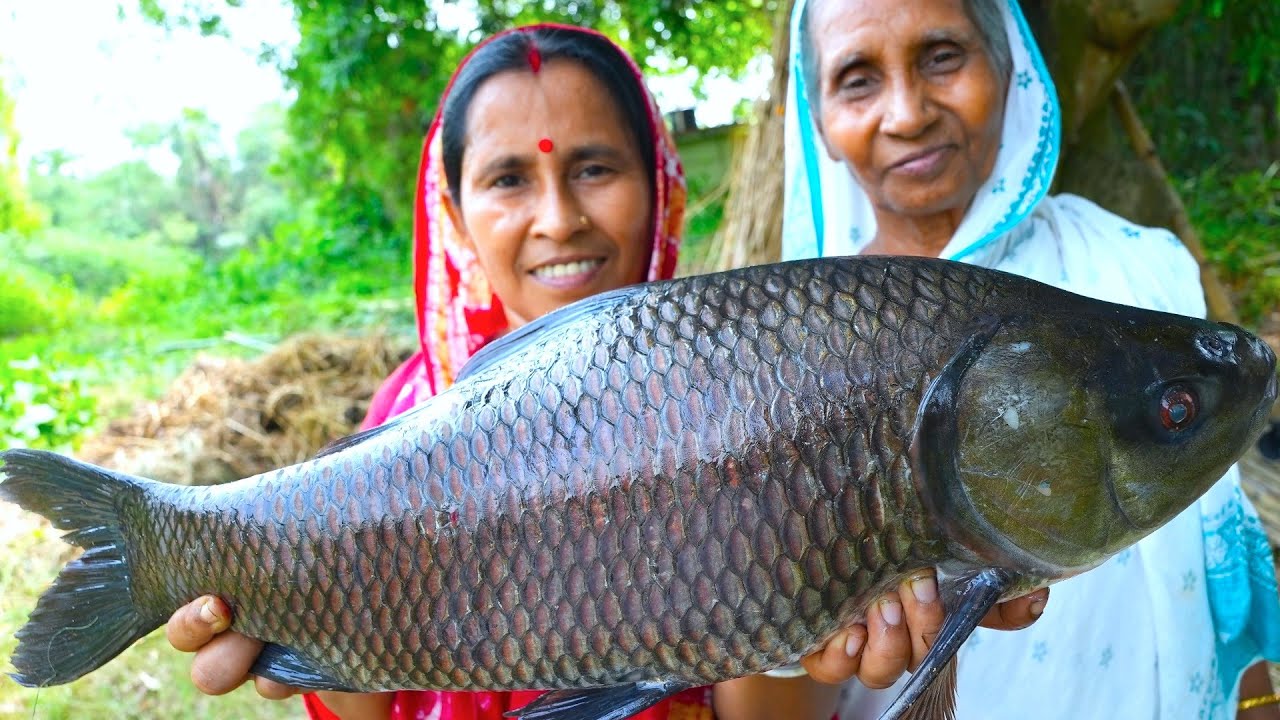 অজয় নদীর বড় কাতলা মাছের ভাপা রান্না | BIG KATLA FISH RECIPE | Ajay River big fish curry recipe