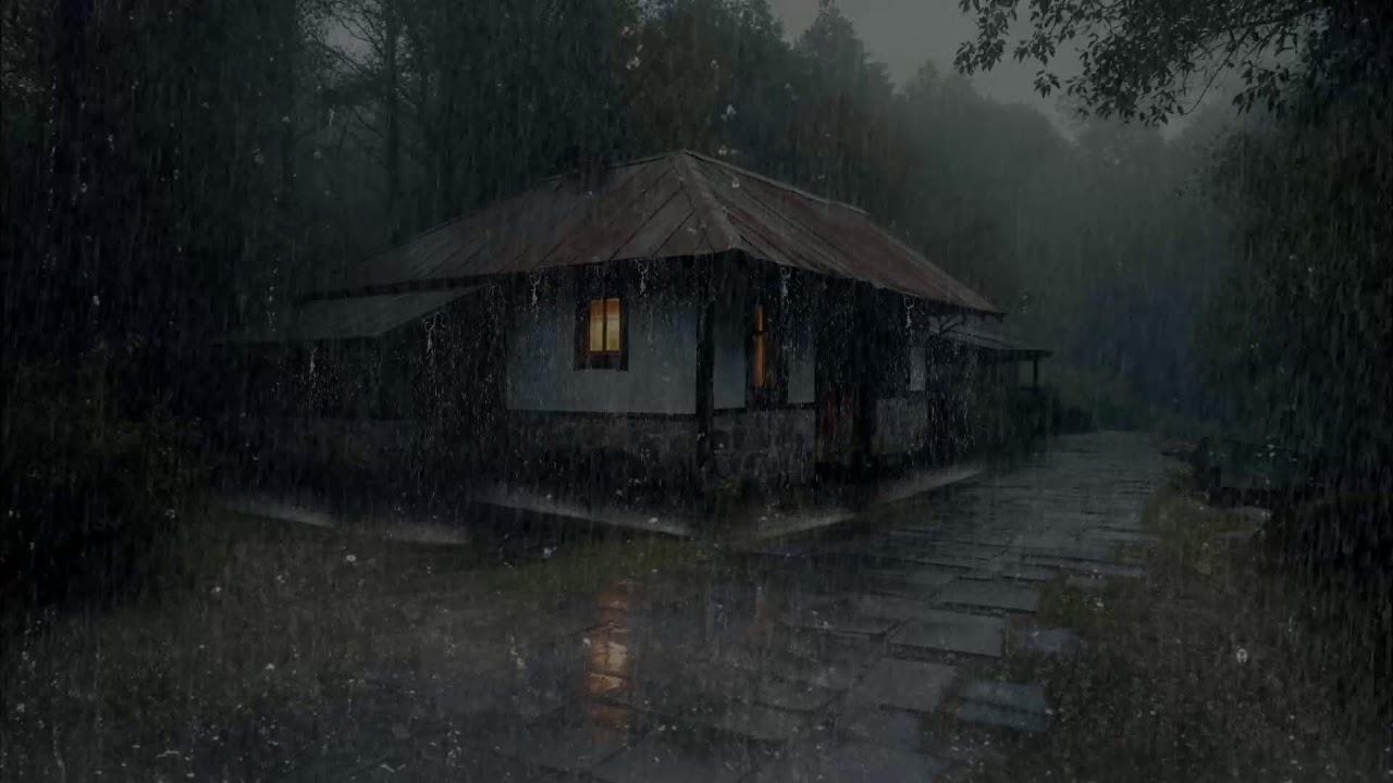 Relaxing rain ambience restoring emotional harmony and helping deep peaceful rest