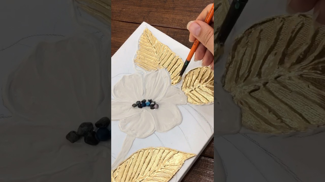 Acrylic Painting | Texture Painting | 3D Flowers Painting 