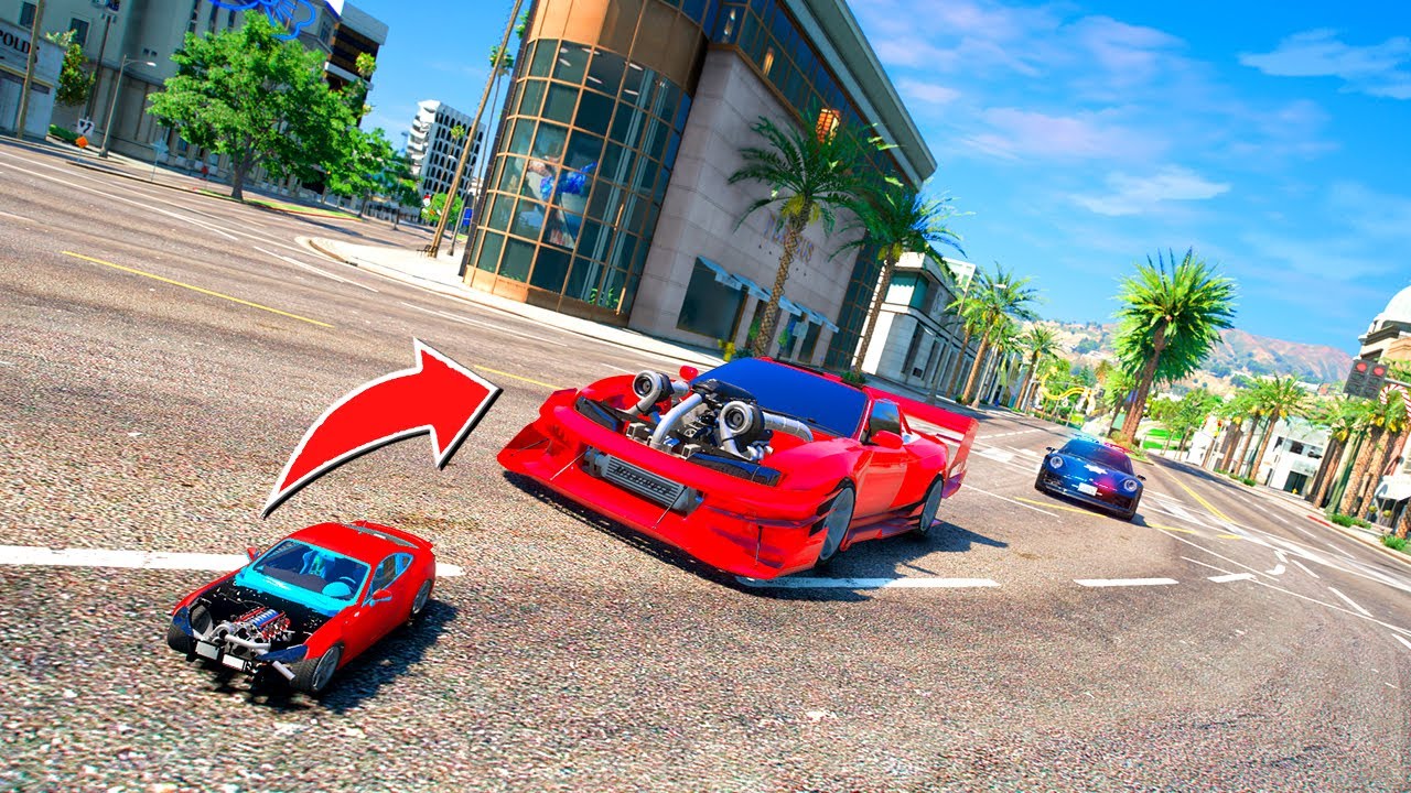 Cada minuto mi Carro se vuelve mas grande Contra la Policía Gta 5 Roleplay
