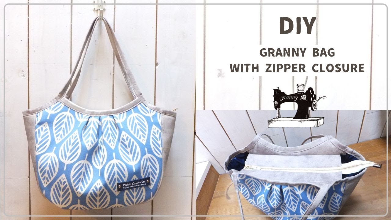 グラニーバッグ・ファスナー開閉の作り方   How to make a GRANNY BAG WITH ZIPPER CLOSURE