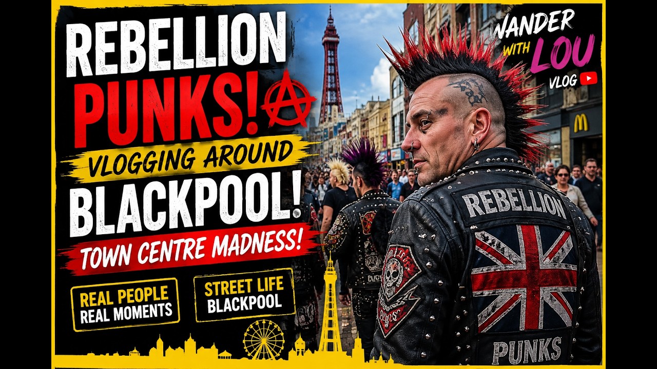 Walking Through BLACKPOOL TOWN CENTRE! 🤘 Punks & Crazy Street Life