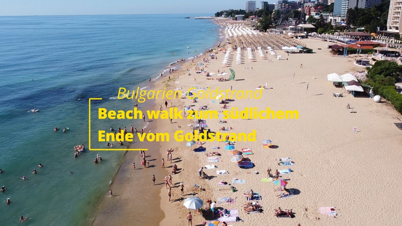 Bulgarien Goldstrand: Beach walk / Strandspaziergang von Melia Beach ans südliche Ende Uncut 4K