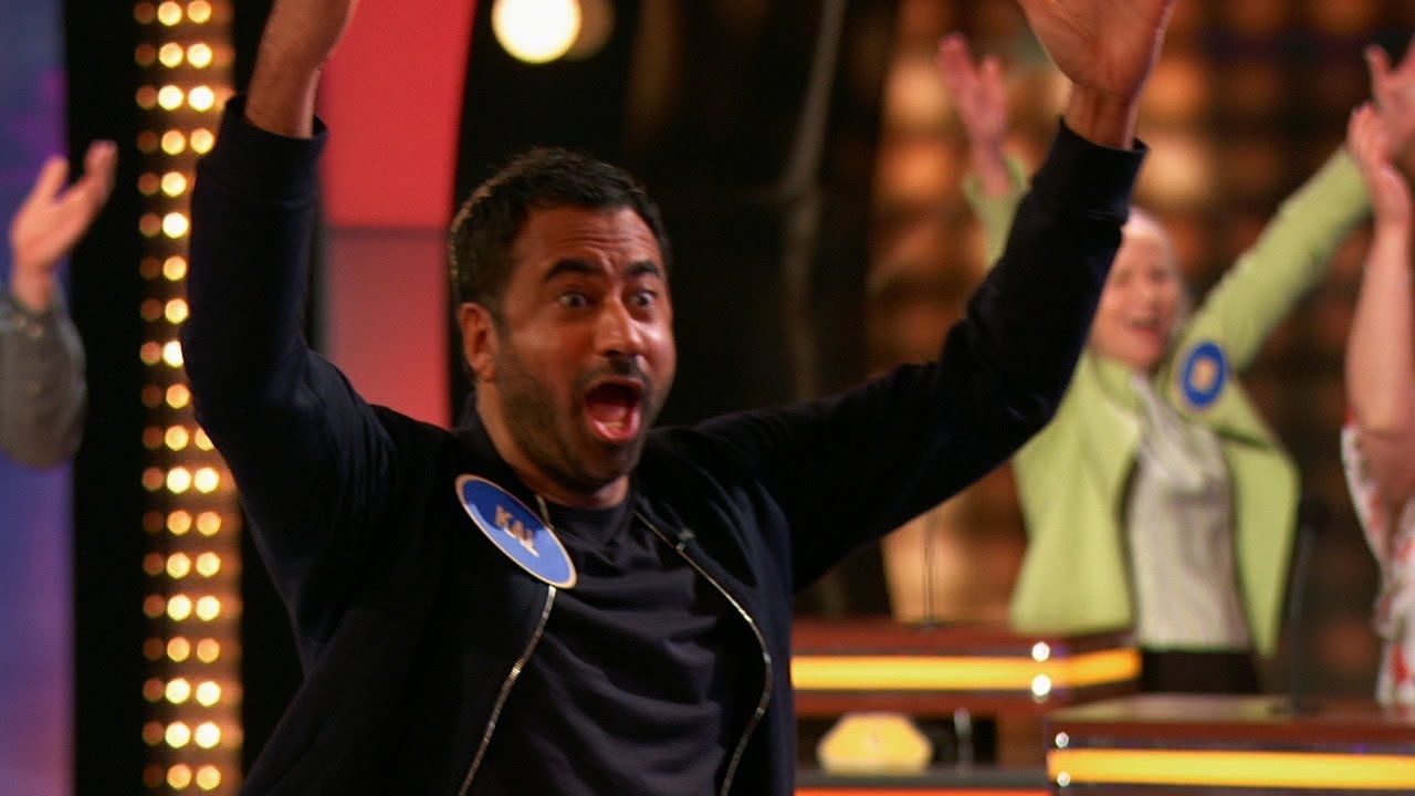 Kal Penn and Christina Freeman Modi Play Fast Money - Celebrity Family Feud