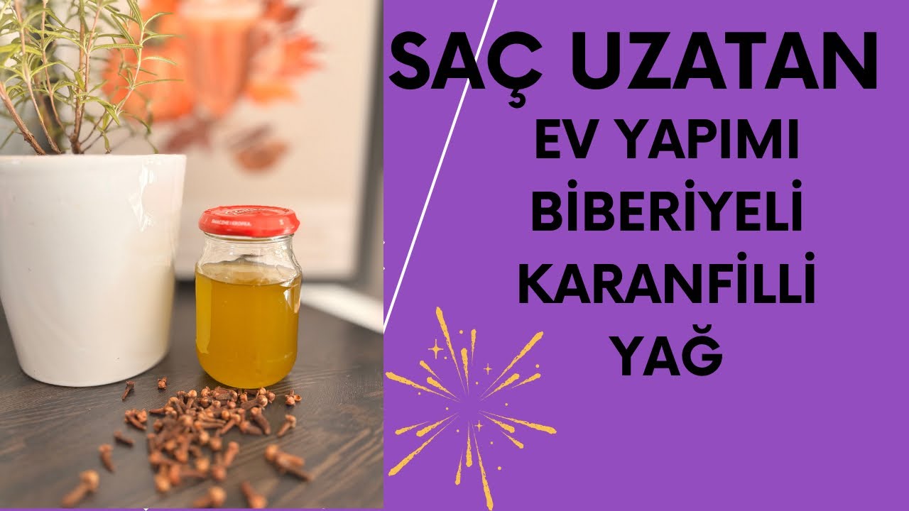 Saç uzatan Biberiyeli, karanfilli saç bakım yağı👉 saç dökülmesi durur, saçlar hızlı uzar.