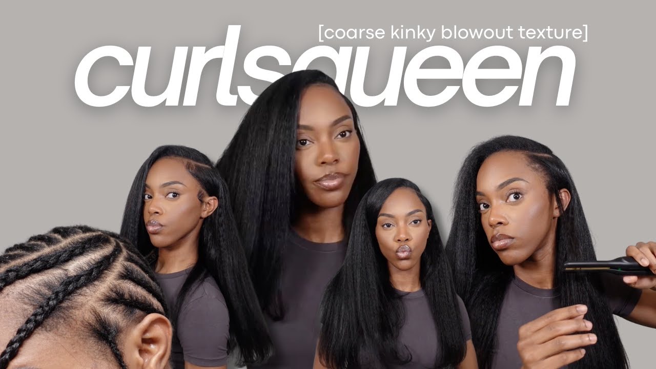 the best clip-ins for straight naturals! curlsqueen coarse kinky blow out clip-ins | full tutorial