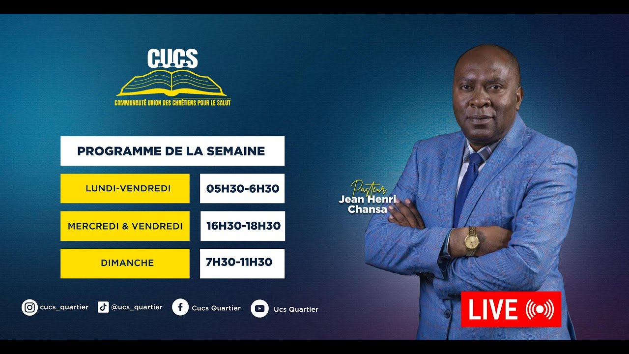 CULTE DOMINICAL DU 08/O2/2026 : PST Jean Henri CHANSA