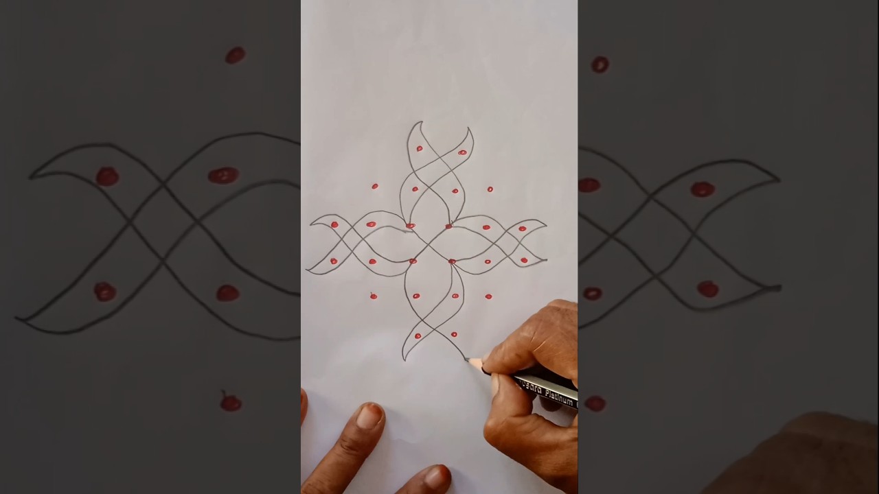 6*2 dots kolam Easy 1 minutes kolam #shorts #ytshorts #trending #kolam