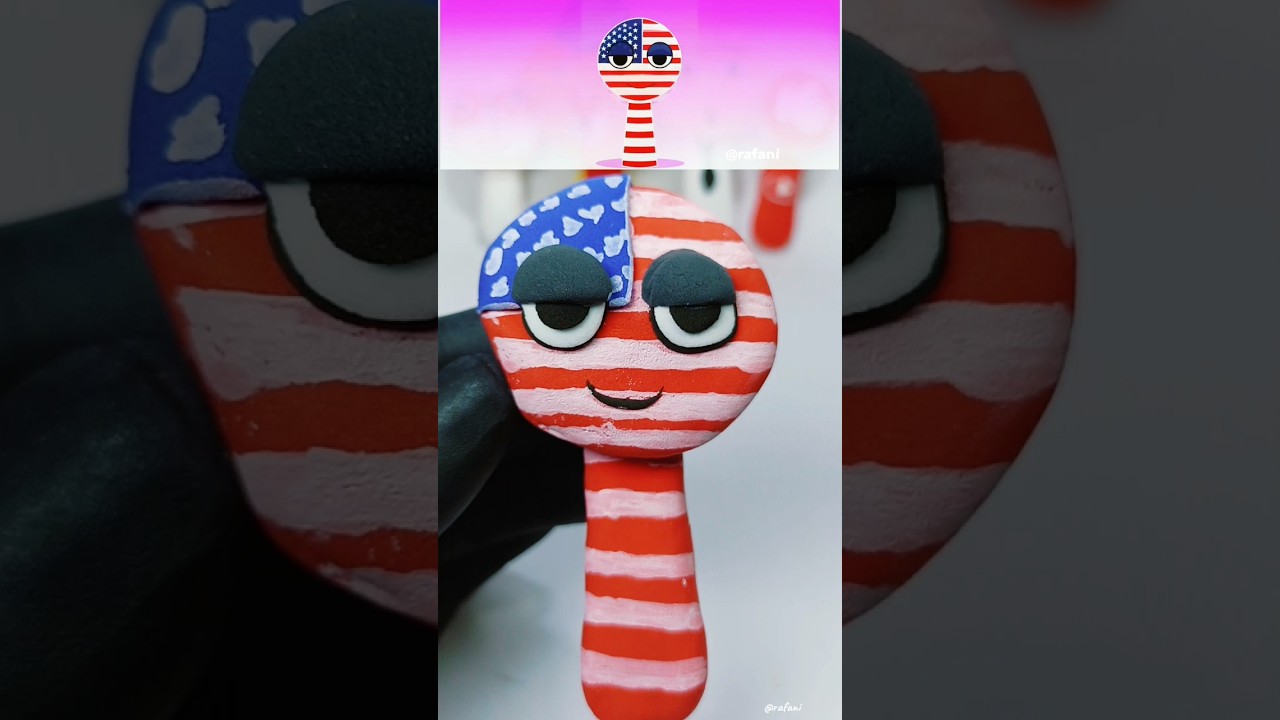 I made sprunki OC USA from clay #shorts #shortvideo #sprunki #incredibox #clayart #usa