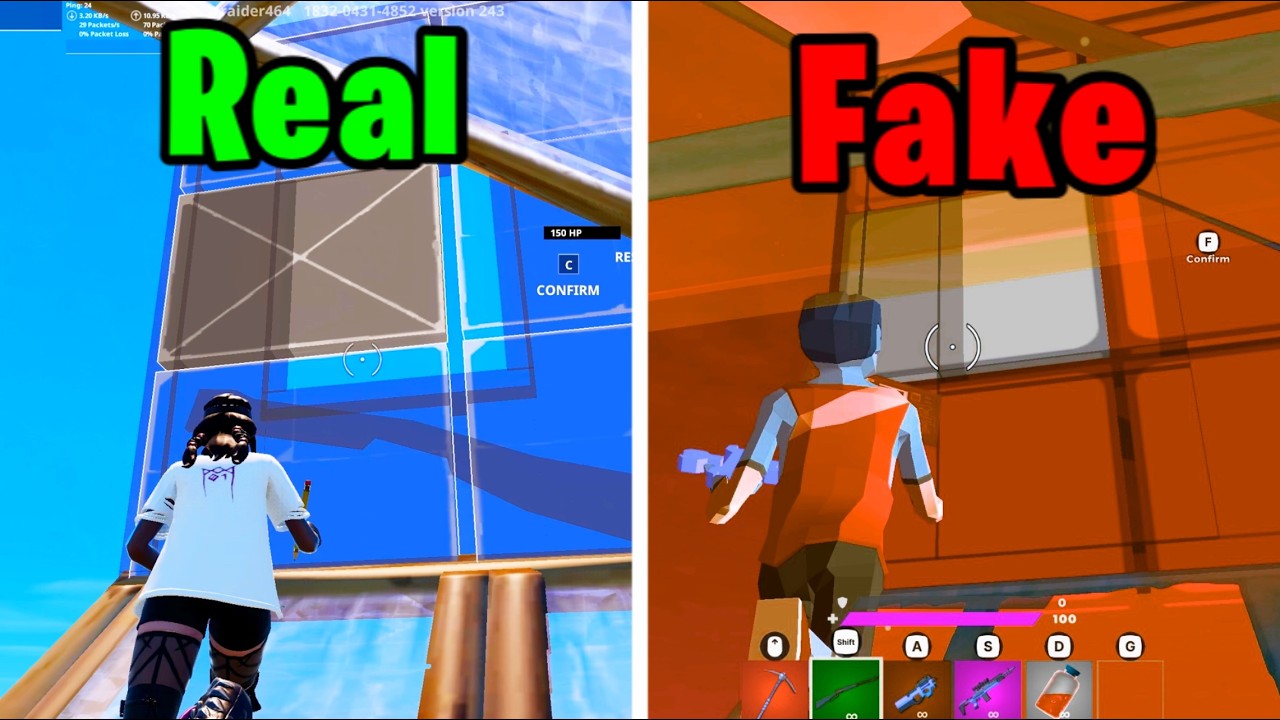 Поддельный и настоящий Fortnite