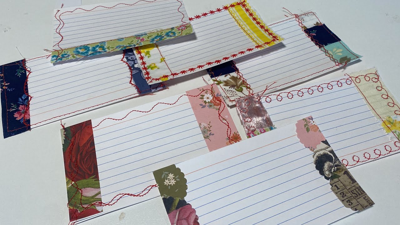 Got index cards & fabric / paper scraps? Let’s make something cute for journals!