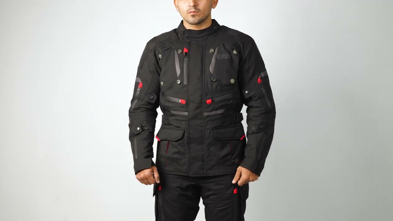 RAXID AA LAMINATED MOTORCYCLE CE ADVENTURE SUIT/JACKET | DARWIN SERIES #motorcycleclothing #boots