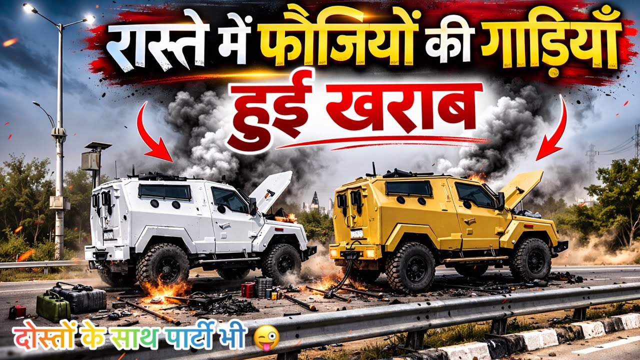 रास्ते में फौजियों की गाड़ियाँ हुई खराब 😳 | फिर दोस्तों के साथ पार्टी और धमाल 🤣 | Day 47 Vlog #vlog 