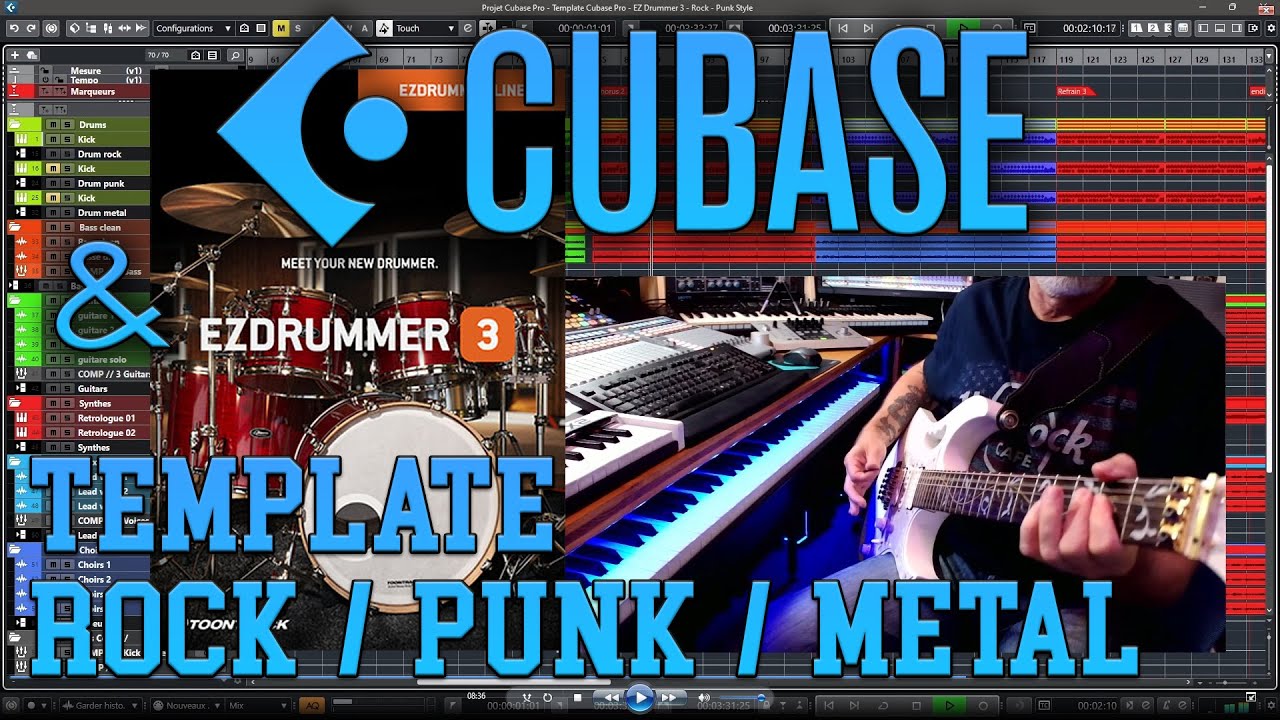 Template Cubase Pro & EZ Drummer 3 - Rock Punk Style